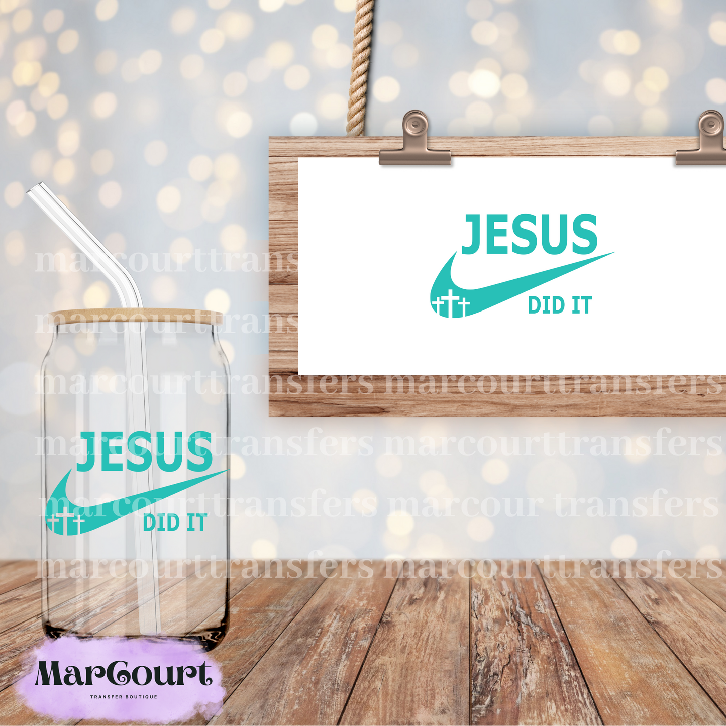 JESUS DID IT- DECAL-UV DTF CUP WRAP