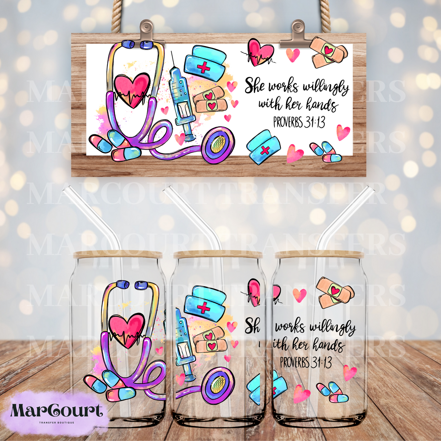 NURSE PROVERBS-16 0Z.-UV DTF CUP WRAP