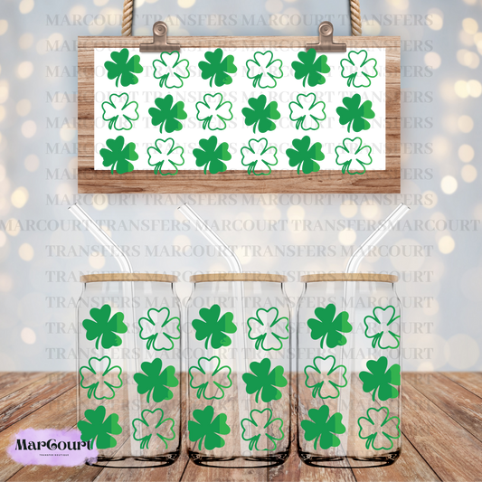 SHAMROCKS-16 0Z-UV DTF CUP WRAP *RTS