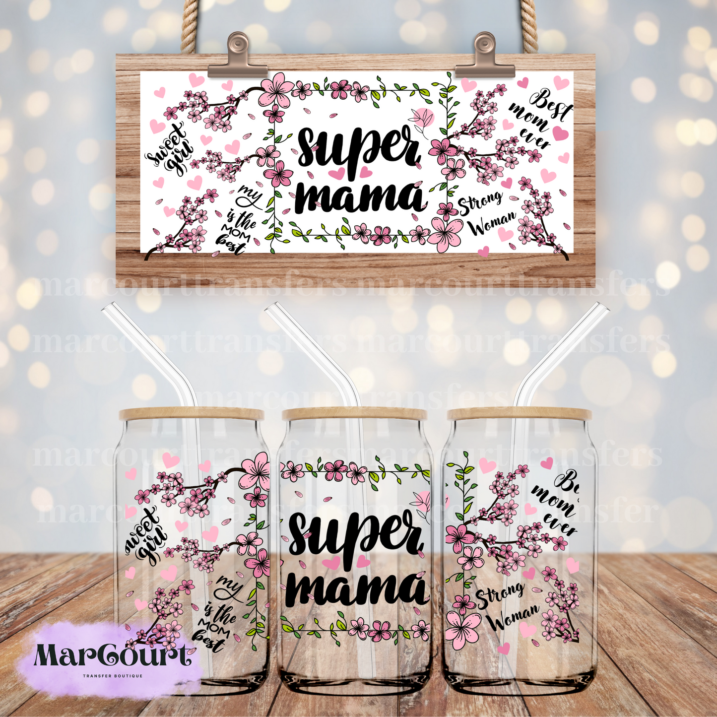 SUPER MAMA-16 0Z.-UV DTF CUP WRAP