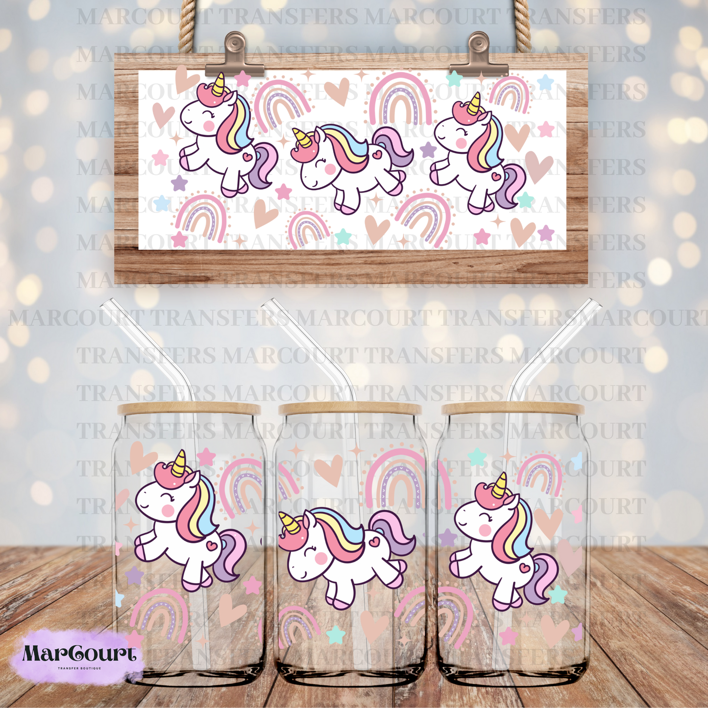 UNICORNS-16 OZ-UV DTF CUP WRAPS *RTS